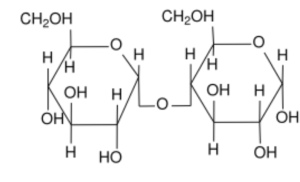 Hayworth projection of the chemical of maltose structure.