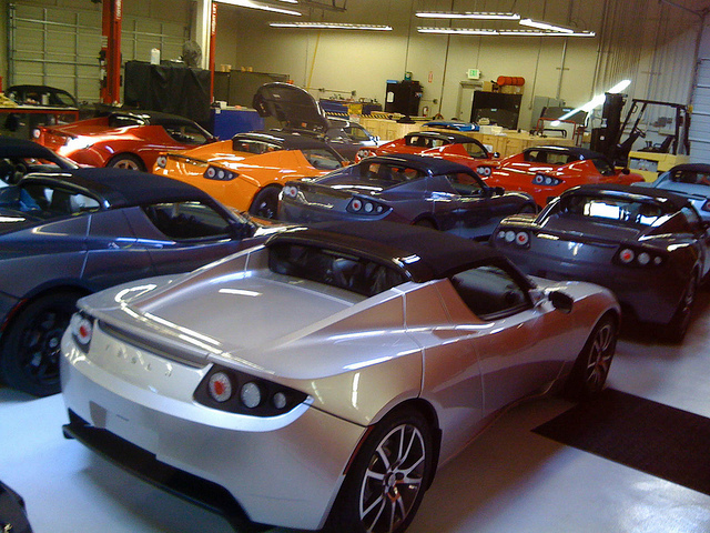 A dealership full of cars.