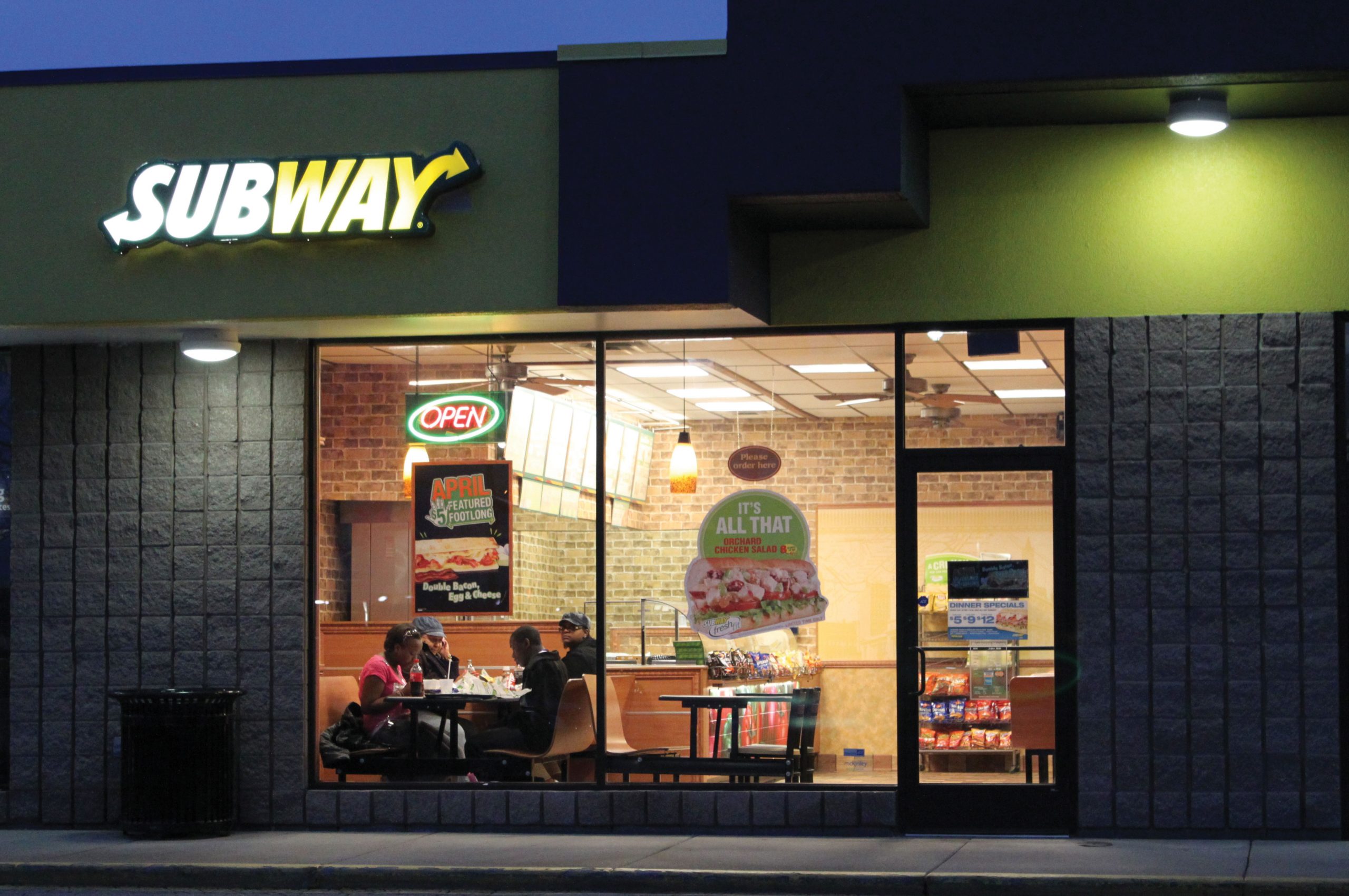 The front of a Subway store