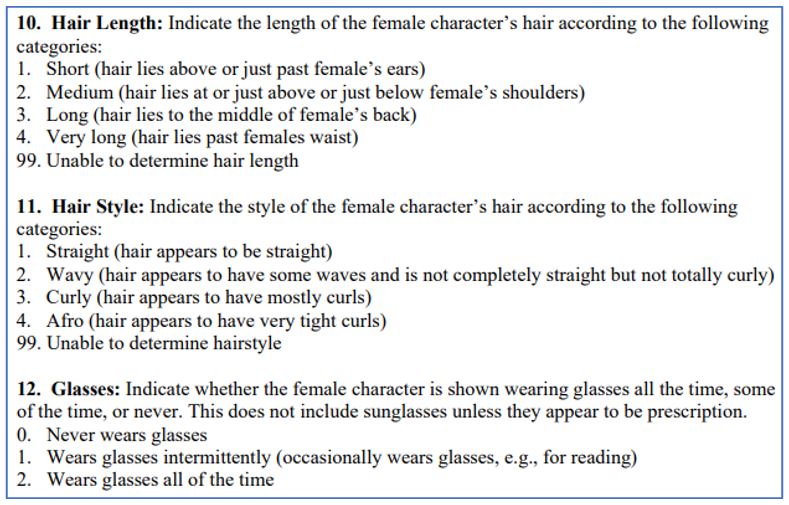 Excerpt from the codebook created by Neuendorf et al. (2010) for their content analysis of James Bond movies.